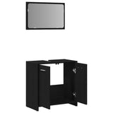 Bathroom Cabinet with Mirror Black Oak Engineered Wood 862014