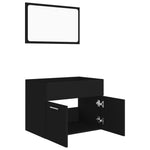 ZNTS 2 Piece Bathroom Furniture Set Black Engineered Wood 804783