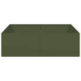 Planter Olive Green 100x100x30 cm Steel 860811