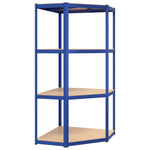 4-Layer Corner Shelf Blue Steel&Engineered Wood 152852