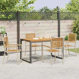 Garden Dining Set 5 pcs Beige Poly Rattan 3365474