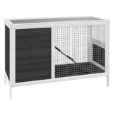 Rabbit Hutch Grey 103x44x69.5 cm Solid Wood Pine 172297