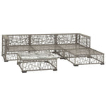 5 Piece Garden Lounge Set with Cushions Poly Rattan Grey 46813