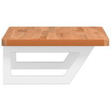 Basin Shelf Wall Mounted Steel and Solid Wood Beech 3302370