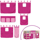 Kids' Loft Bed with Curtains without Mattress Pink 90x190cm 3206975