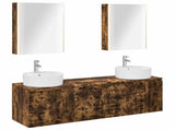 Bathroom Cabinet Set 5 pcs Smoked Oak Engineered Wood 3406451