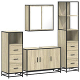 4 Piece Bathroom Furniture Set Sonoma Oak Engineered Wood 3301251