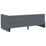 Corner Bed Frame with Headboard Dark Grey 90 cm x 200 cm Velvet 42016389