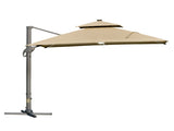 3 x 3 Aluminium Sun Square Canopy Top w/ Adjustable Pole Angle Khaki T3398P313646