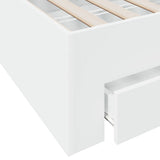 Bed Frame with Drawers without Mattress White 75x190 cm Small Single 3280440