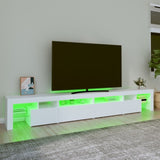 TV Cabinet with LED Lights White 260x36.5x40 cm 3152818