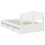 Bed Frame with Headboard White 120 x 200 cm Solid Pine Wood 3412916