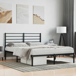 Metal Bed Frame without Mattress with Headboard Black 120x190cm 352316