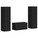 TV Cabinet Set 5 pcs Black Engineered Wood 3409097