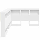 Storage Headboard with Shelf White 120 cm Engineered Wood 3335477
