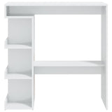 ZNTS Bar Table with Storage Rack High Gloss White 100x50x101.5 cm 809455