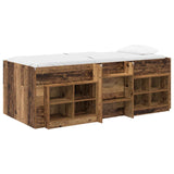 Loft Bed Frame with Cabinet 3 pcs Old Wood Engineered Wood 3423436