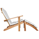 Garden Adirondack Chair with Footrest Natural Solid Teak Wood 42041353