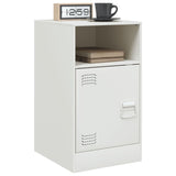 ZNTS Bedside Cabinet White 34.5x39x62 cm Steel 841773