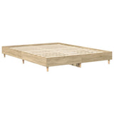 Bed Frame Sonoma Oak Engineered Wood Double Bed Rectangular 3328719