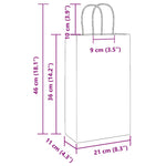 ZNTS Paper Bags 250 pcs with Handles White 21x11x36 cm 4101617