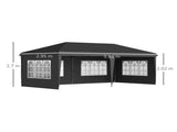 3 x 6m Pop-Up Gazebo, with Removable Walls - Black T3398P323800