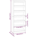 Book Cabinet/Room Divider Smoked Oak 80x30x198 cm Engineered Wood 813626