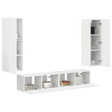 TV Cabinet Set Wall-mounted 4 pcs White Engineered Wood 3409033