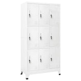 Locker Cabinet with 9 Compartments Steel 90x45x180 cm Grey 20157