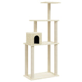Cat Tree with Sisal Scratching Posts Cream 147 cm 171476
