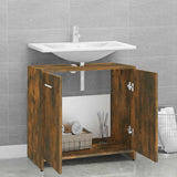 Bathroom Cabinet Smoked Oak 60x33x60 cm Engineered Wood 815525