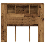 Headboard Cabinet Old Wood 120x19x104.5 cm Engineered Wood 856878