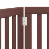 Dog Gate Foldable 3 Panels Brown 150 cm Poplar Wood 352260