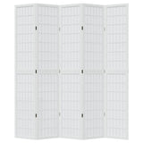 Room Divider 5 Panels White Solid Wood Paulownia 358792
