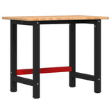 Workbench Light Brown 100x60x81.5 cm Solid Wood Oak Rectangular 3309658