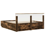 Bed Frame Smoked Oak 200 x 200 cm Engineered Wood 3408044