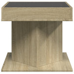 ZNTS Coffee Table with LED Sonoma Oak 50x50x45 cm Engineered Wood 847562