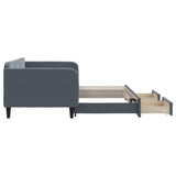 Daybed with Trundle&Drawers without Mattress Dark Grey 90x190 cm Single 3197158