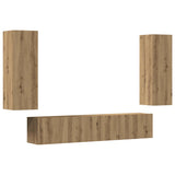 Wall Mounted TV cabinets 4 pcs Artisan Oak Engineered Wood 3328972