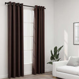 Linen-Look Blackout Curtains with Grommets 2pcs Taupe 140x225cm 321201