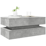 ZNTS Coffee Table with LED Lights Concrete Grey 90x50x40 cm 839864