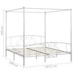 ZNTS Bed Frame without Mattress with Canopy White 180x200 cm Super King Metal 284431