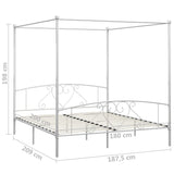 ZNTS Bed Frame without Mattress with Canopy White 180x200 cm Super King Metal 284431