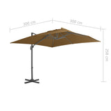 Cantilever Garden Parasol Taupe Powder-coated aluminium 44638