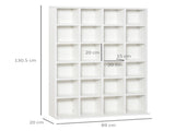 CD Storage Unit with Adjustable Shelves, 89 x 130.5 cm, White T3398P343365