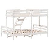 Bunk Bed without Mattress 80x200/140x200 cm White Solid Wood 3207166