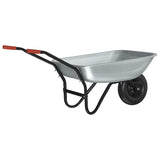 Wheelbarrow Silver and Black 133 x 62.5 x 58 cm Steel 42007975
