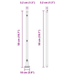 Fence Post Other 26 pcs Silver 3.2 x 3.2 x 50 cm Steel 3350253