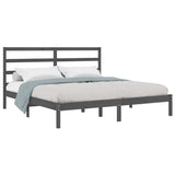 Bed Frame without Mattress Grey 200x200 cm Solid Wood Pine 3104955