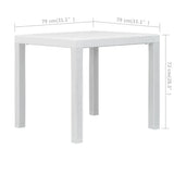Garden Table White 79x79x72 cm Plastic Rattan Look 45601